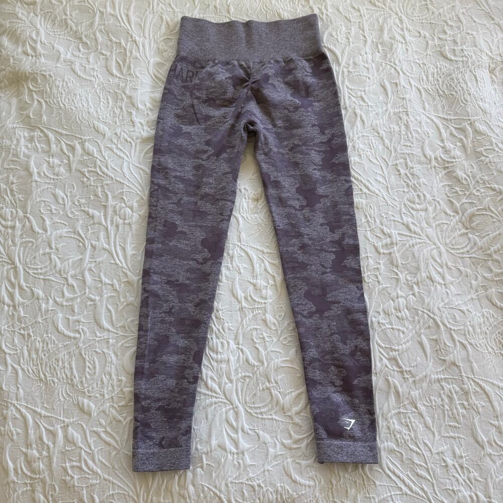 Gymshark Camo Seamless Purple Grey High Waisted Leggings Size Small - Picture 2 of 7